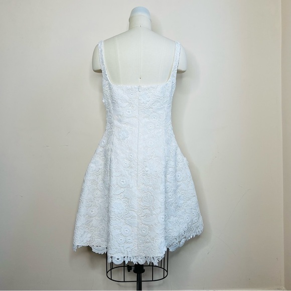 Carolina Herrera Square Neck Mini Dress in White - Picture 13 of 16